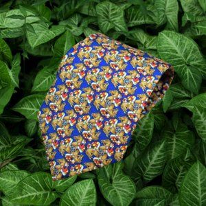 HERMÈS Horse Jockey Riding Blue Red Equestrian Derby Men's Silk Neck Tie 7661 TA